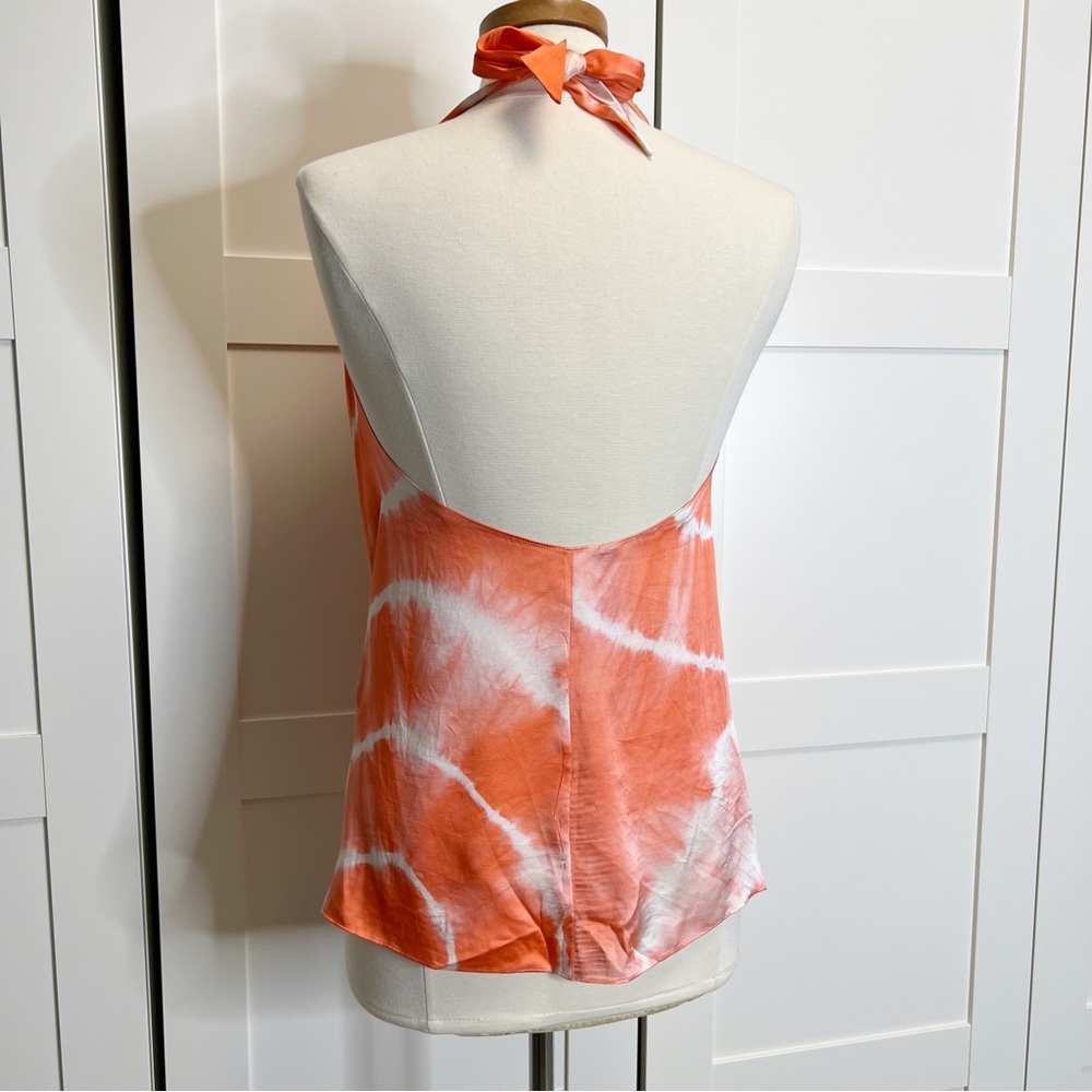 Abi Ferrin Creamsicle Tie Dye Silk Halter Top Medium - Picture 3 of 4